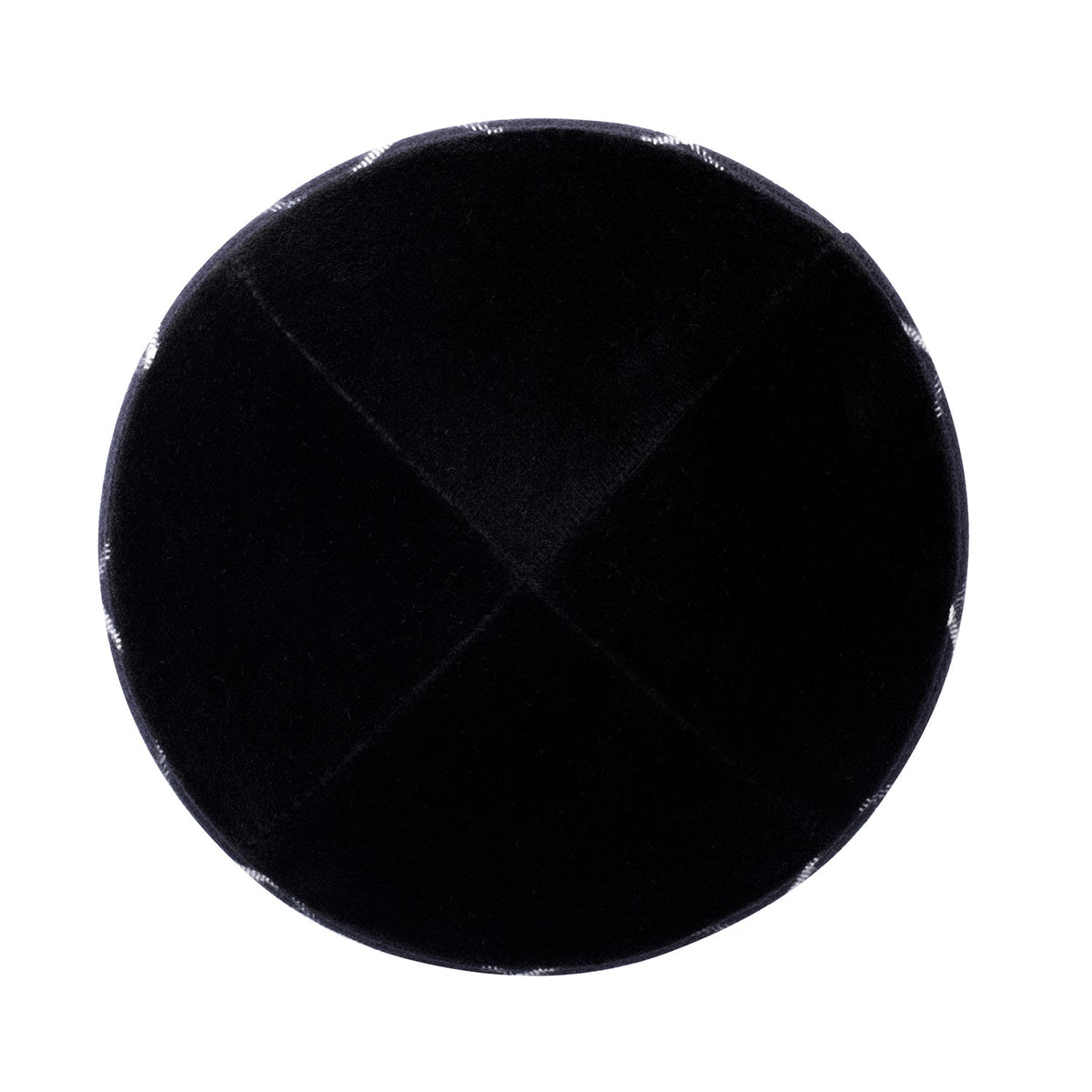 iKippah Black Velvet W/ Navy Plaid Rim