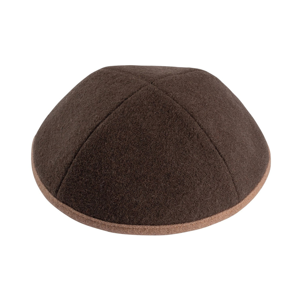 iKippah Brown Wool W/ Camel Rim