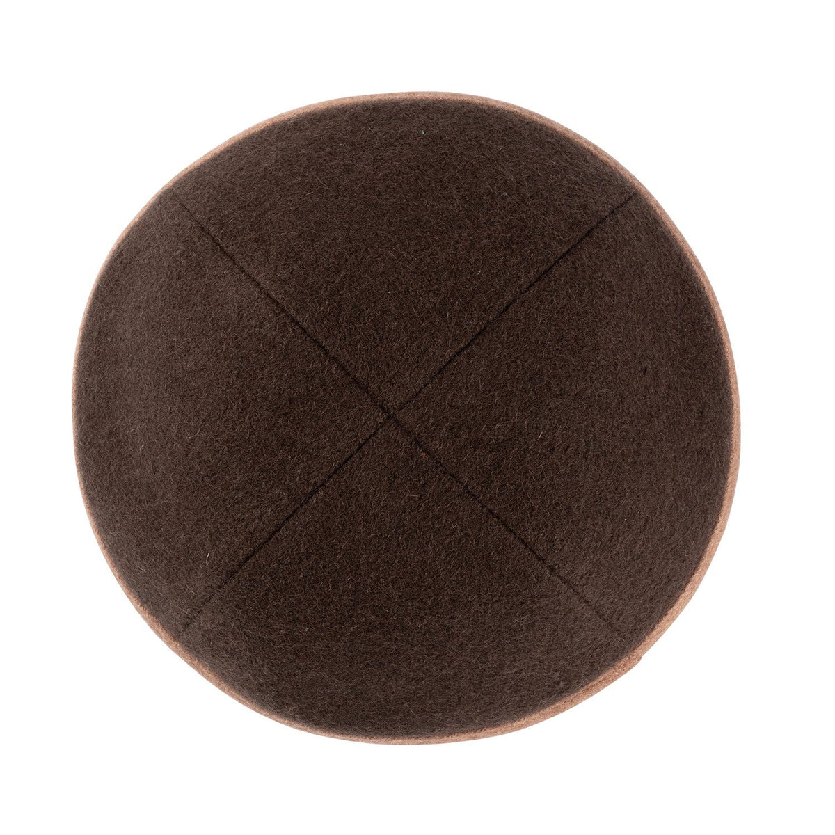iKippah Brown Wool W/ Camel Rim