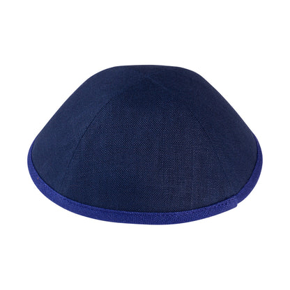 iKippah Navy Linen W/ Royal Blue Rim