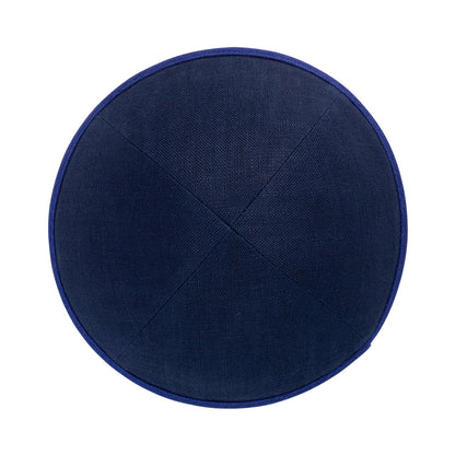 iKippah Navy Linen W/ Royal Blue Rim