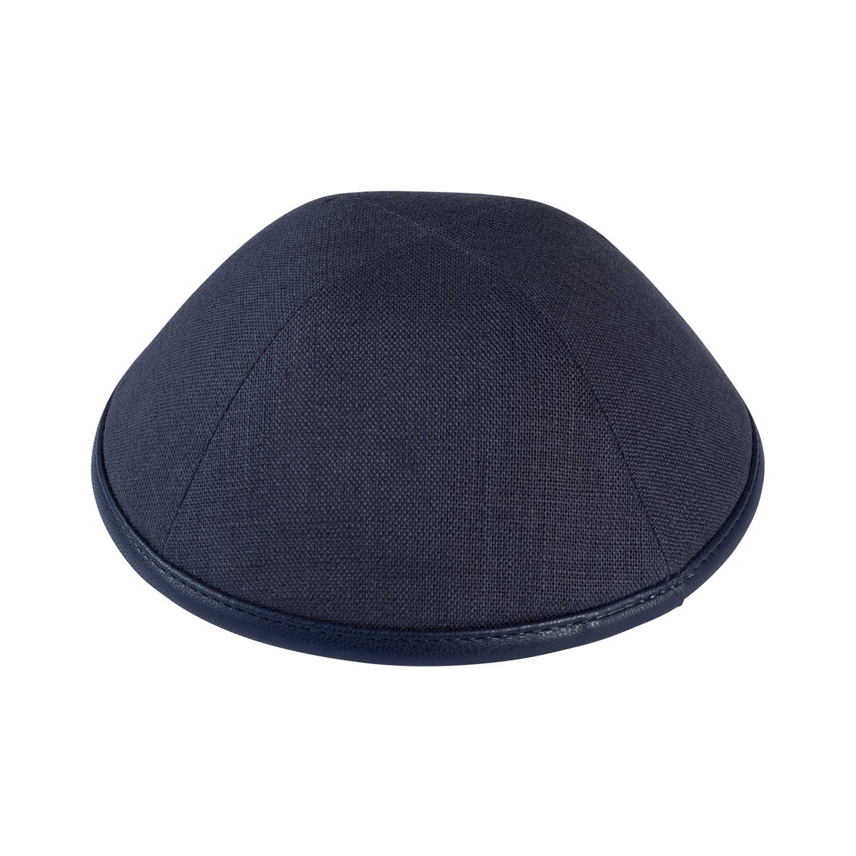 iKippah Charcoal Gray Linen W/ Leather Rim