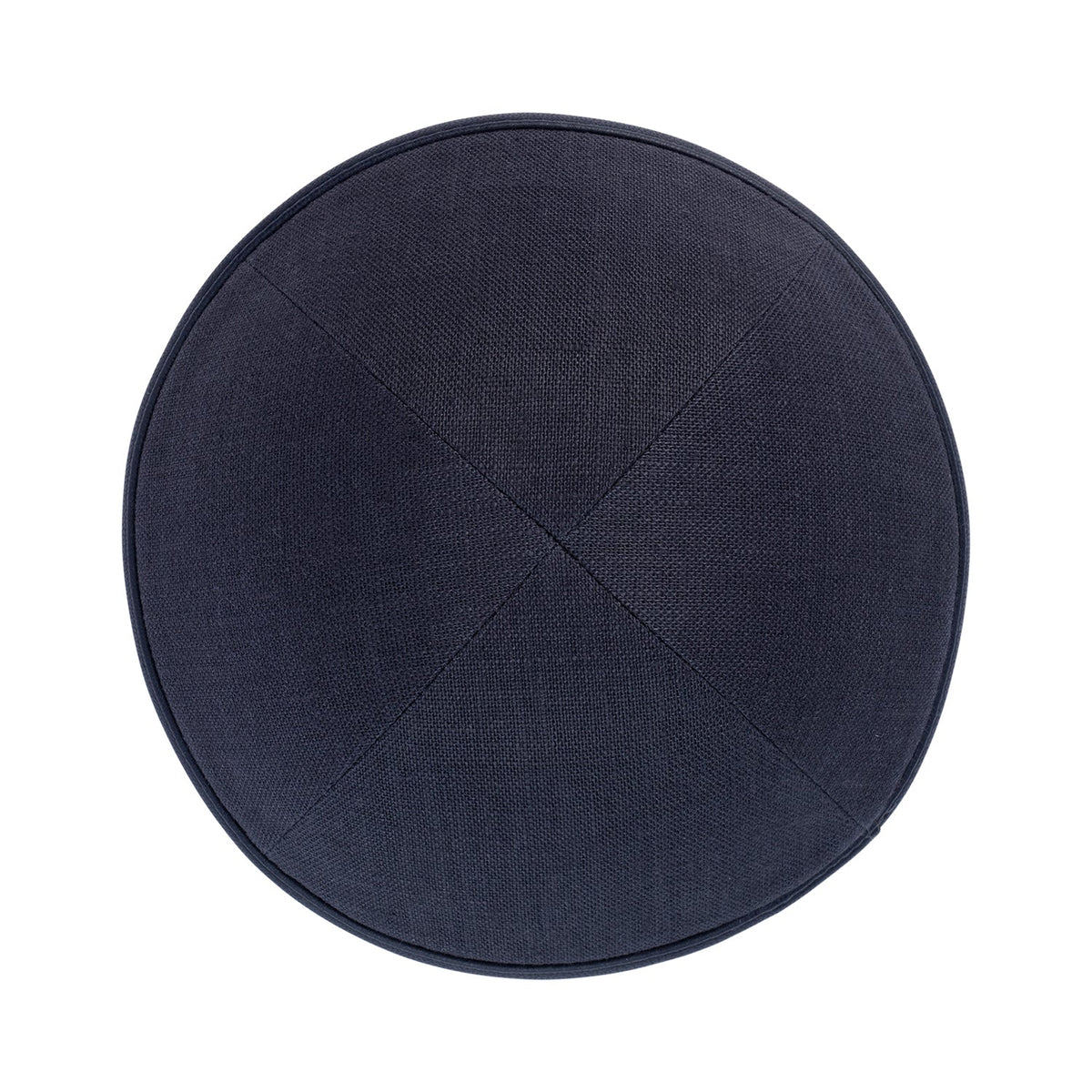 iKippah Charcoal Gray Linen W/ Leather Rim