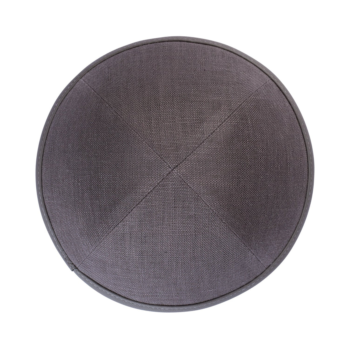 iKippah Gray Linen With Leather Rim