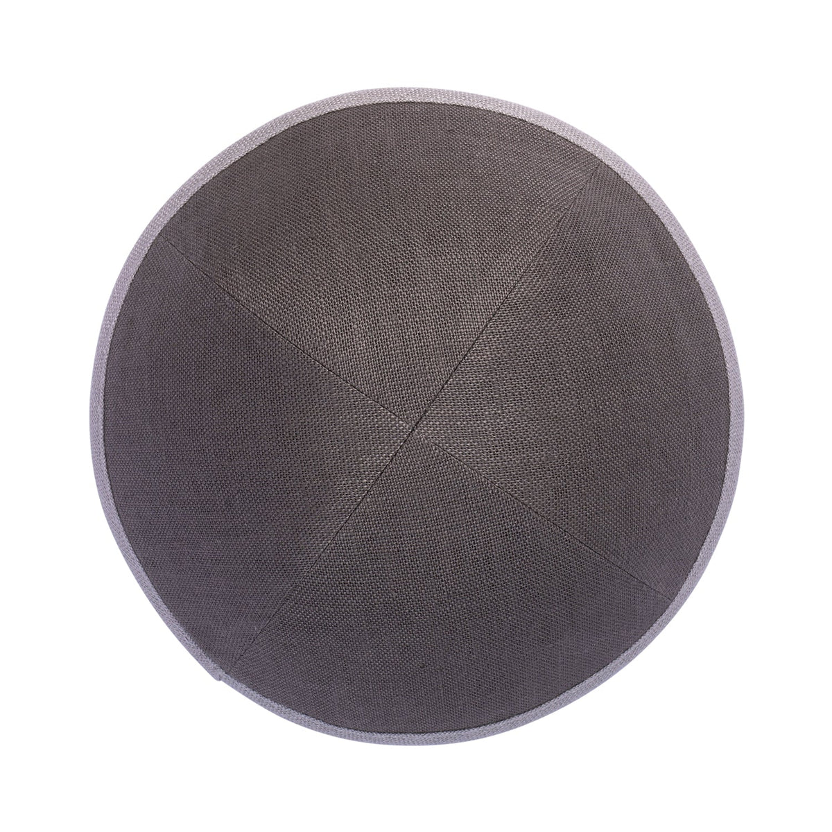iKippah Gray Linen W/ Light Gray Rim