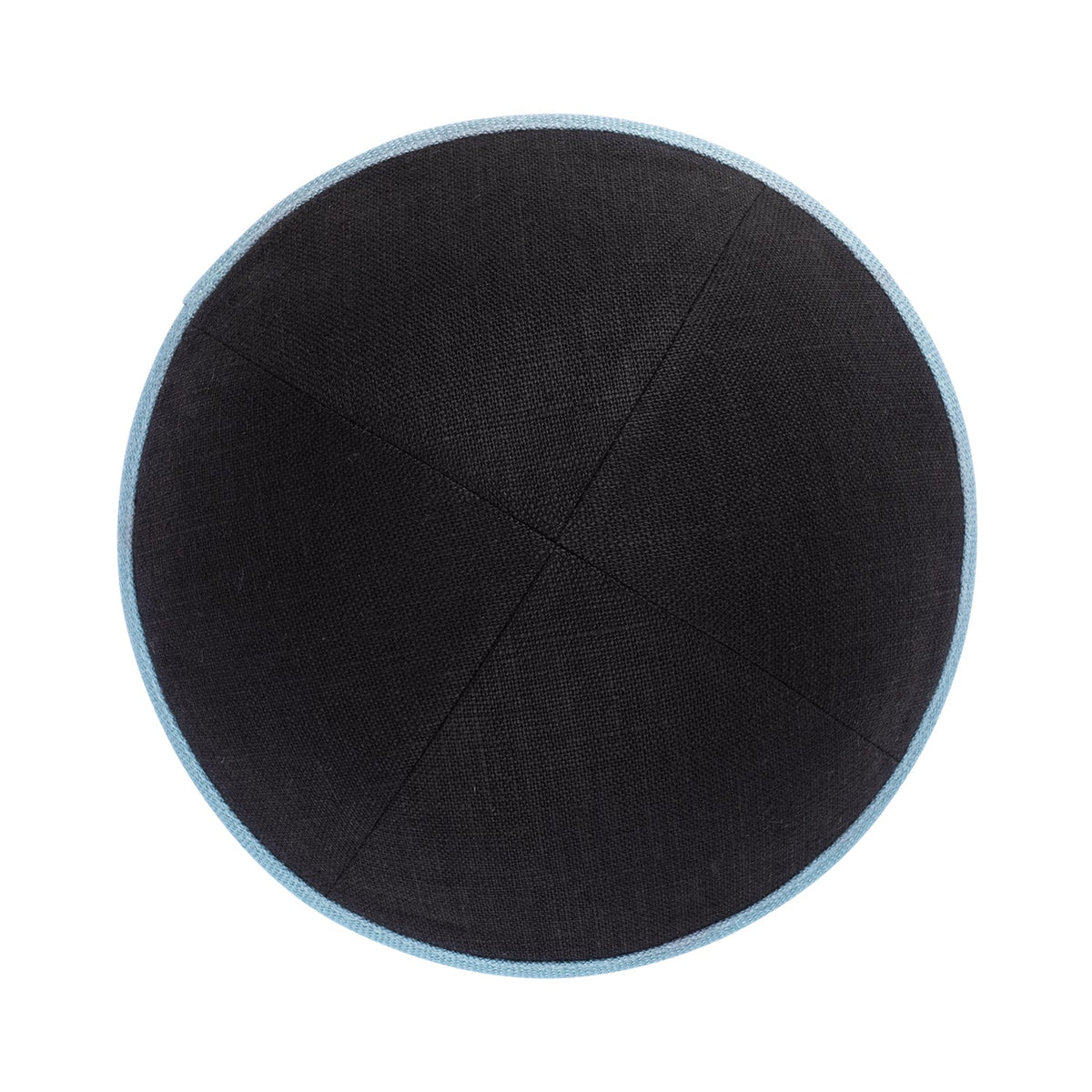 iKippah Black Linen W/ Sea Green Rim