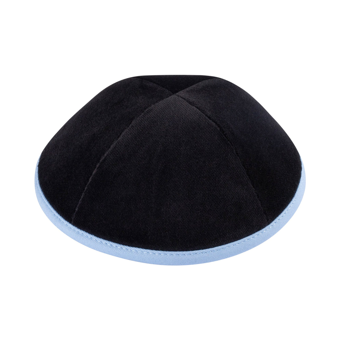 iKippah Black Velvet W/ Sky Blue Rim