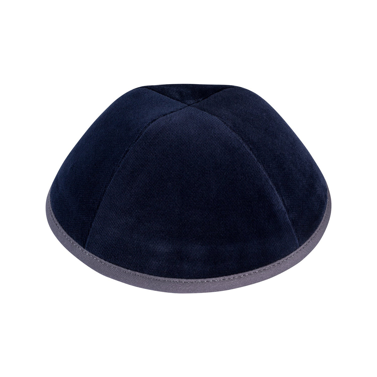 iKippah Navy Velvet W/ Gray Rim