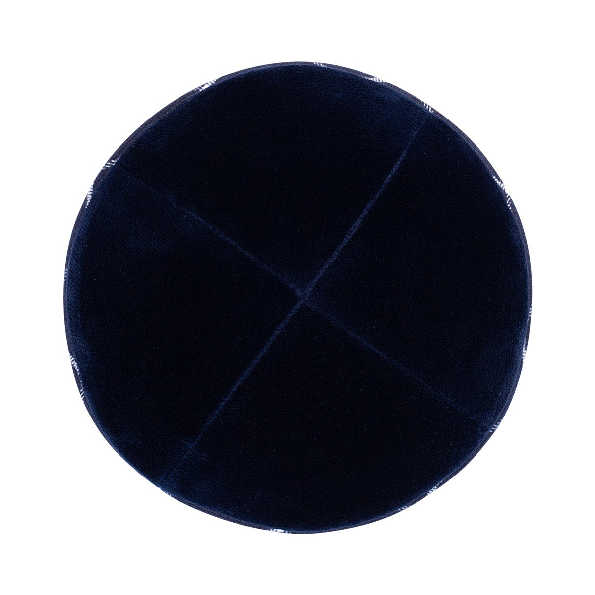 iKippah Navy Velvet W/ Plaid Rim