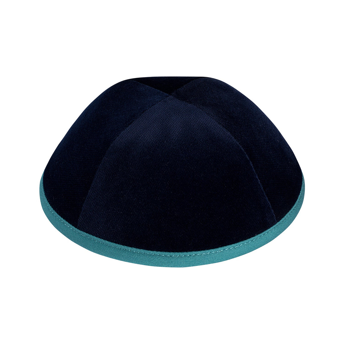 iKippah Navy Velvet W/ Persian Green Rim