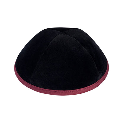 iKippah Black Velvet W/ Burgundy Rim