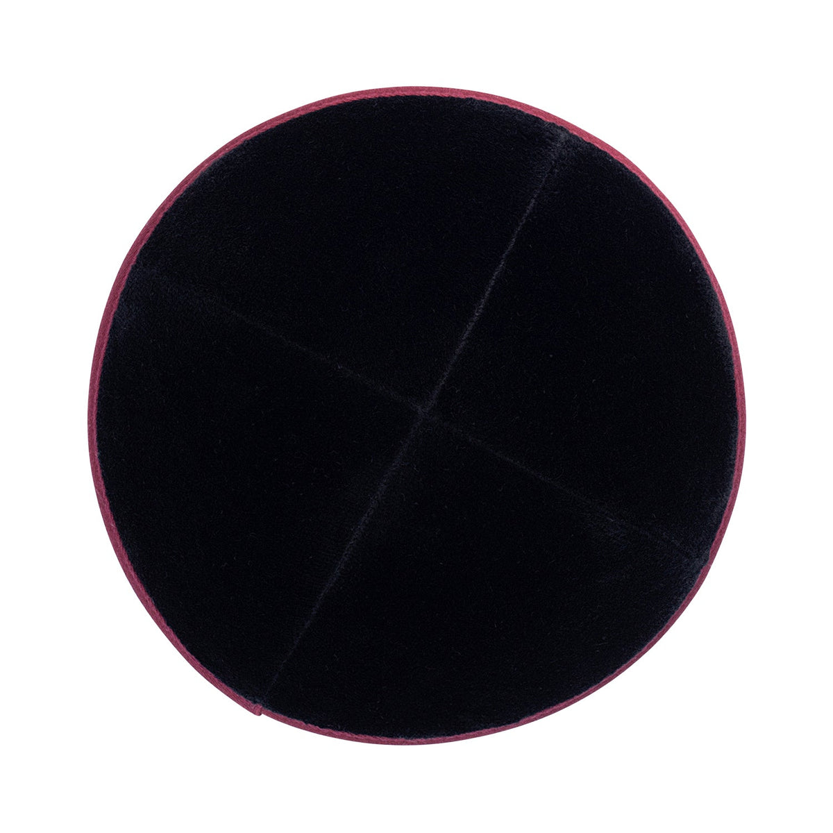 iKippah Black Velvet W/ Burgundy Rim