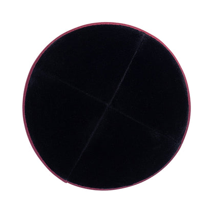 iKippah Black Velvet W/ Burgundy Rim