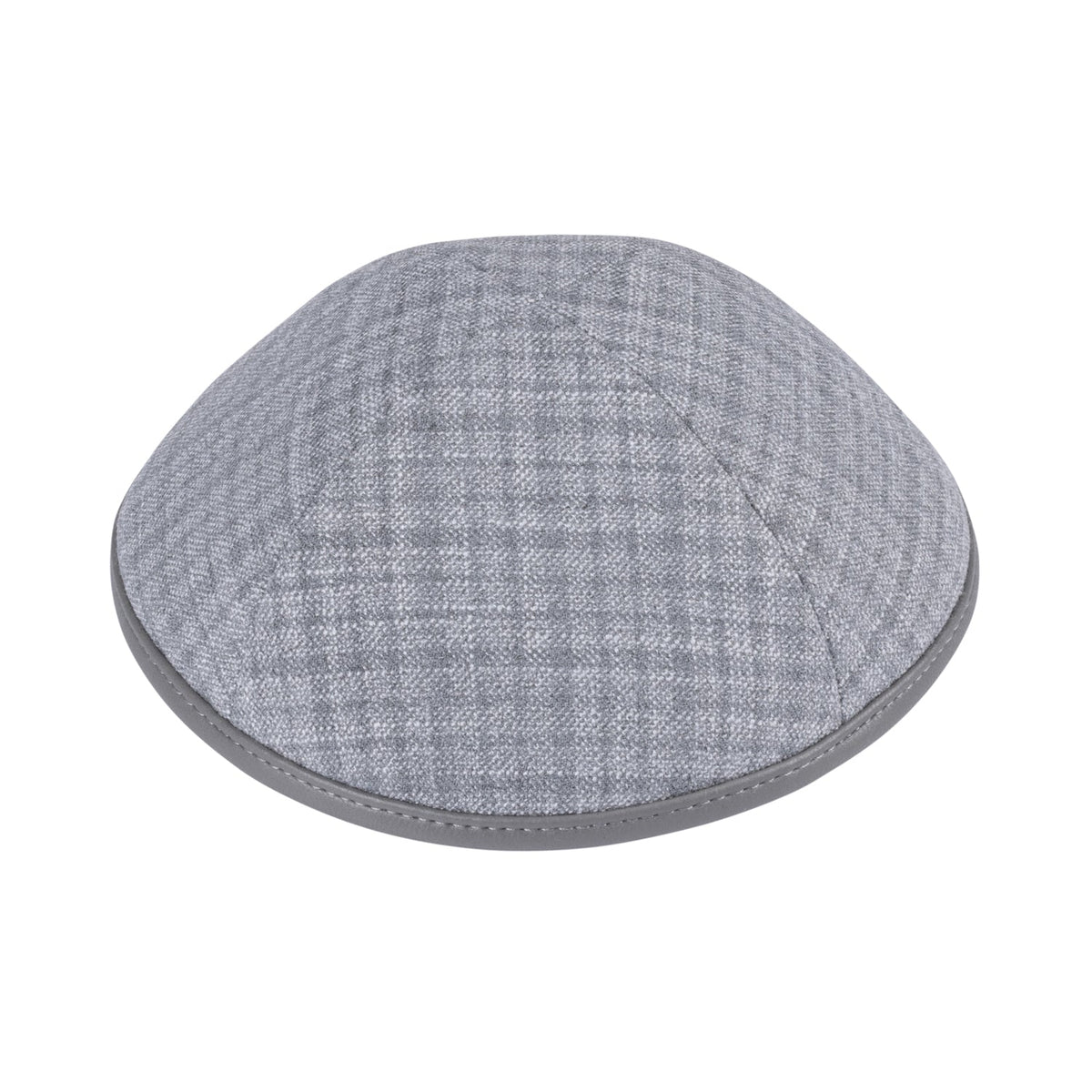 iKippah Gray Plaid W/ Gray Leather Rim