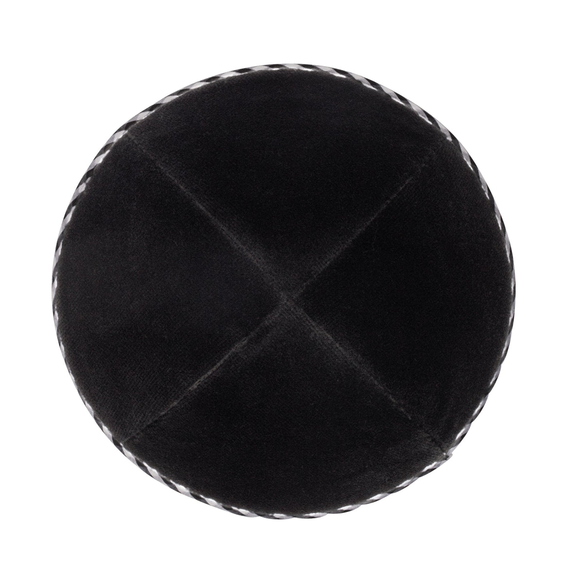 iKippah Black Velvet W/ Black & White Gingham Rim