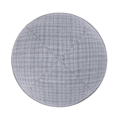 iKippah Gray Plaid W/ Gray Leather Rim