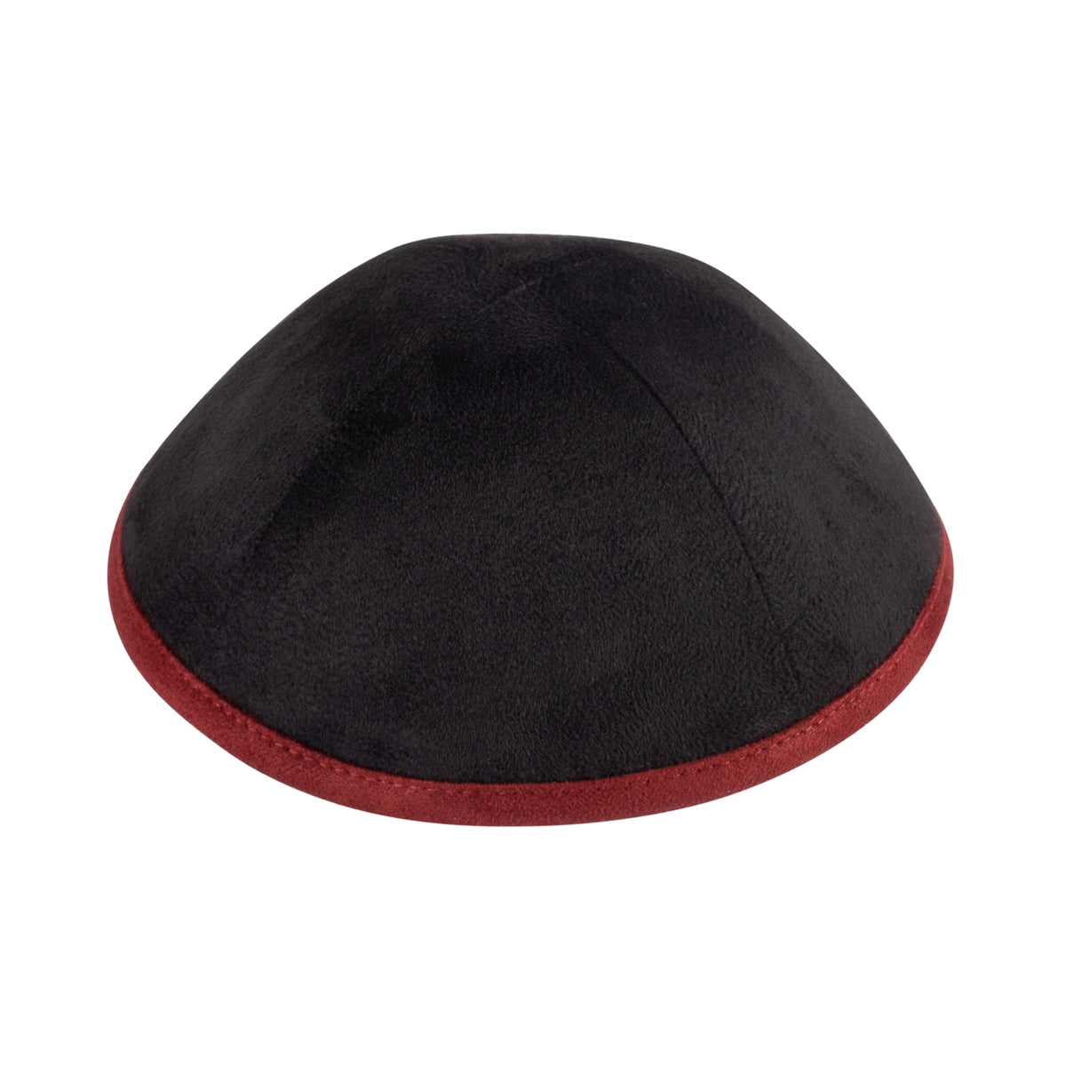 iKippah Black Suede W/ Maroon Rim