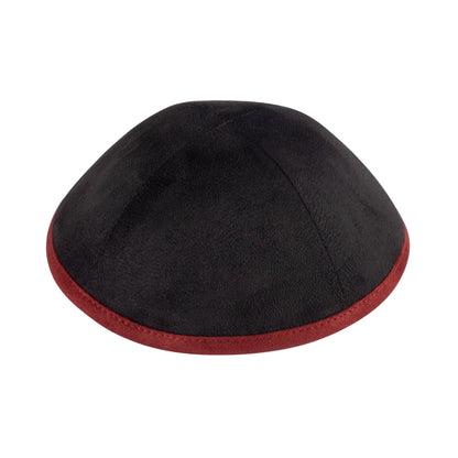 iKippah Black Suede W/ Maroon Rim