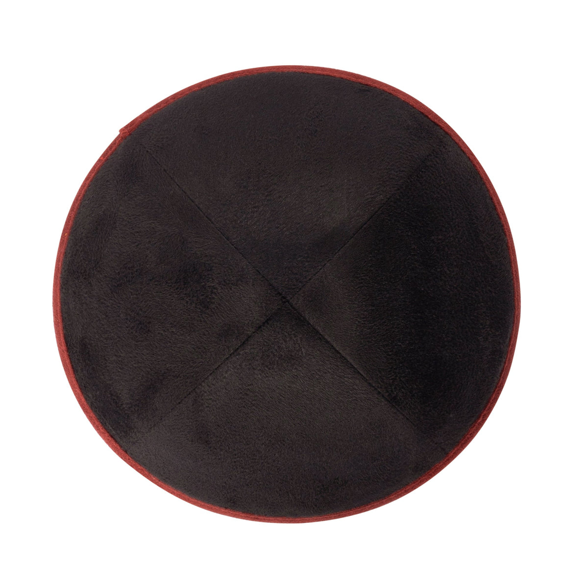 iKippah Black Suede W/ Maroon Rim