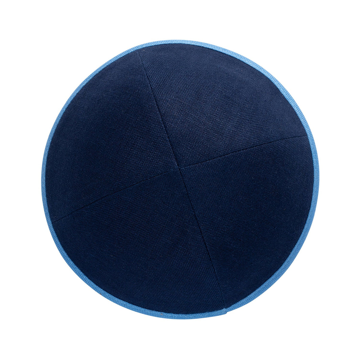 iKippah Navy Linen W/ Sky Blue Rim