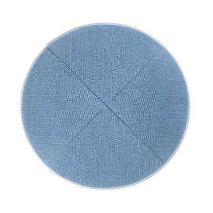 iKippah Light Blue Denim W/ Colorful Rim