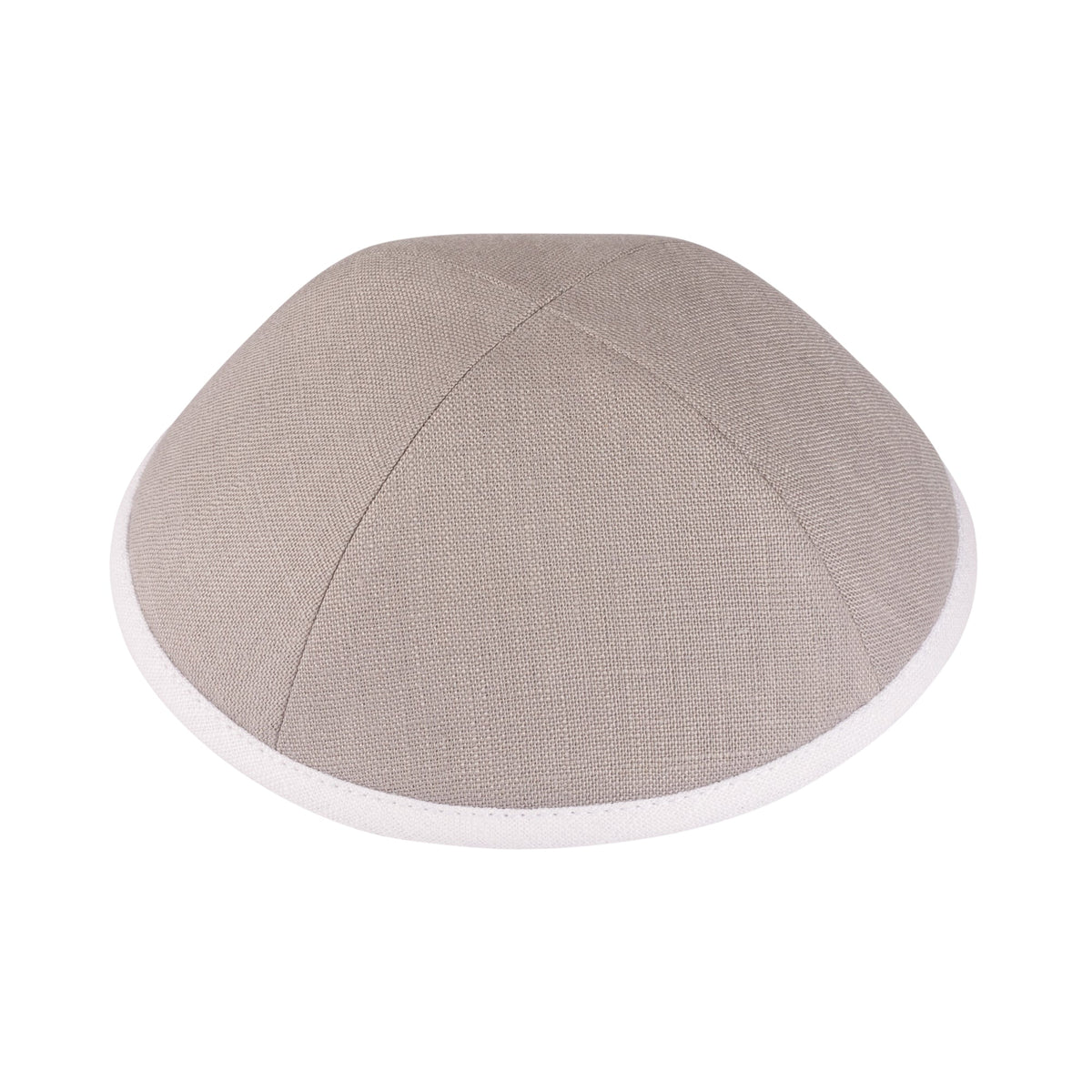 iKippah Light Gray Linen W/ White Rim