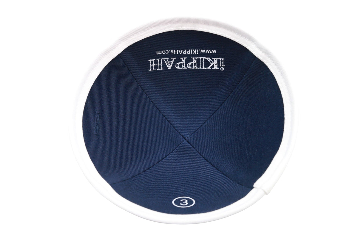iKippah Navy Suiting W/ White Rim