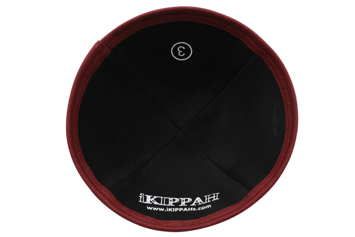 iKippah Black Velvet W/ Burgundy Rim