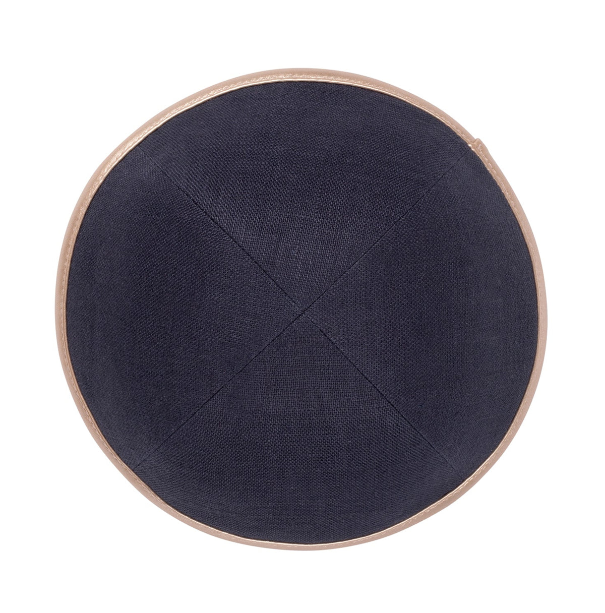 iKippah Charcoal Linen W/ Rose Gold Leather Rim