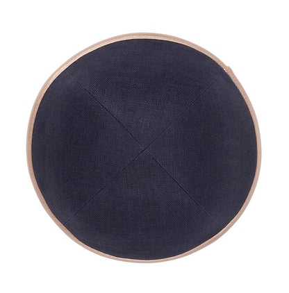 iKippah Charcoal Linen W/ Rose Gold Leather Rim