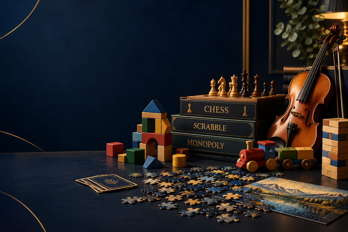 Toys games and music banner