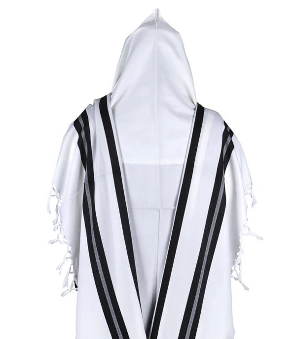 Talis - Lightweight  HaMefoar Weekdays | Pure Wool | Ashkenaz Black Stripe