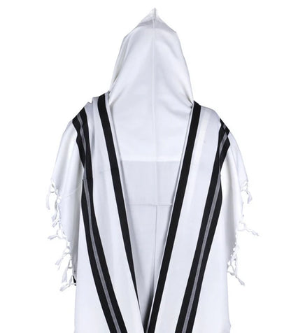 Talis - Lightweight  HaMefoar Weekdays | Pure Wool | Ashkenaz Black Stripe