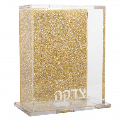 Lucite Charity Box - Glitter Back