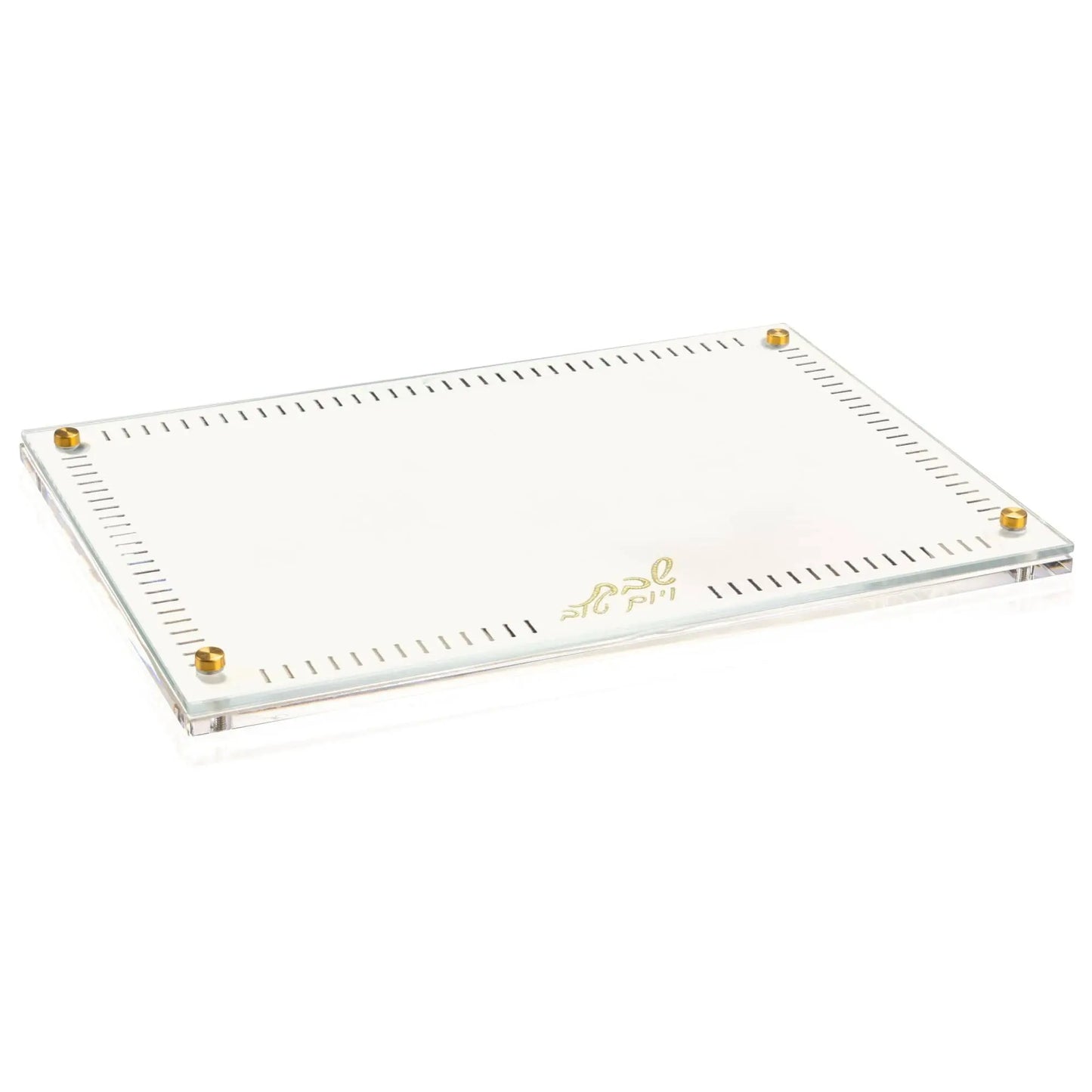 Lucite Challah Board - Hemstitch - Gold [WL]