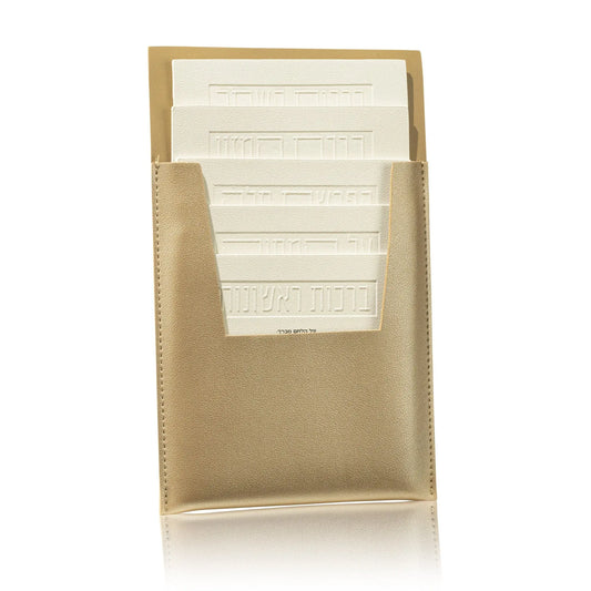 Leather Magnetic Brachos Set - Gold [WL]