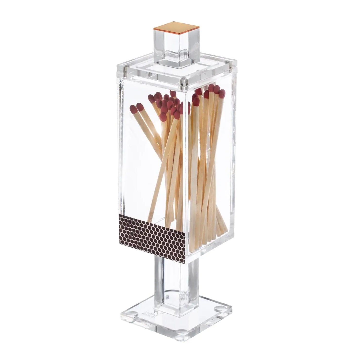 Lucite Match Holder Magnetic Cover - Silver