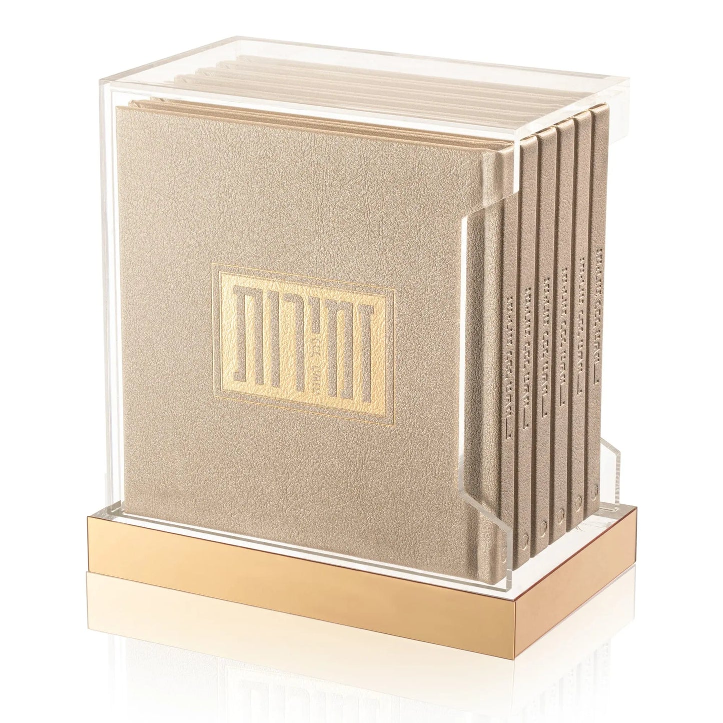 Lucite Square Zemiros Holder - Modern [Gold] (WL)