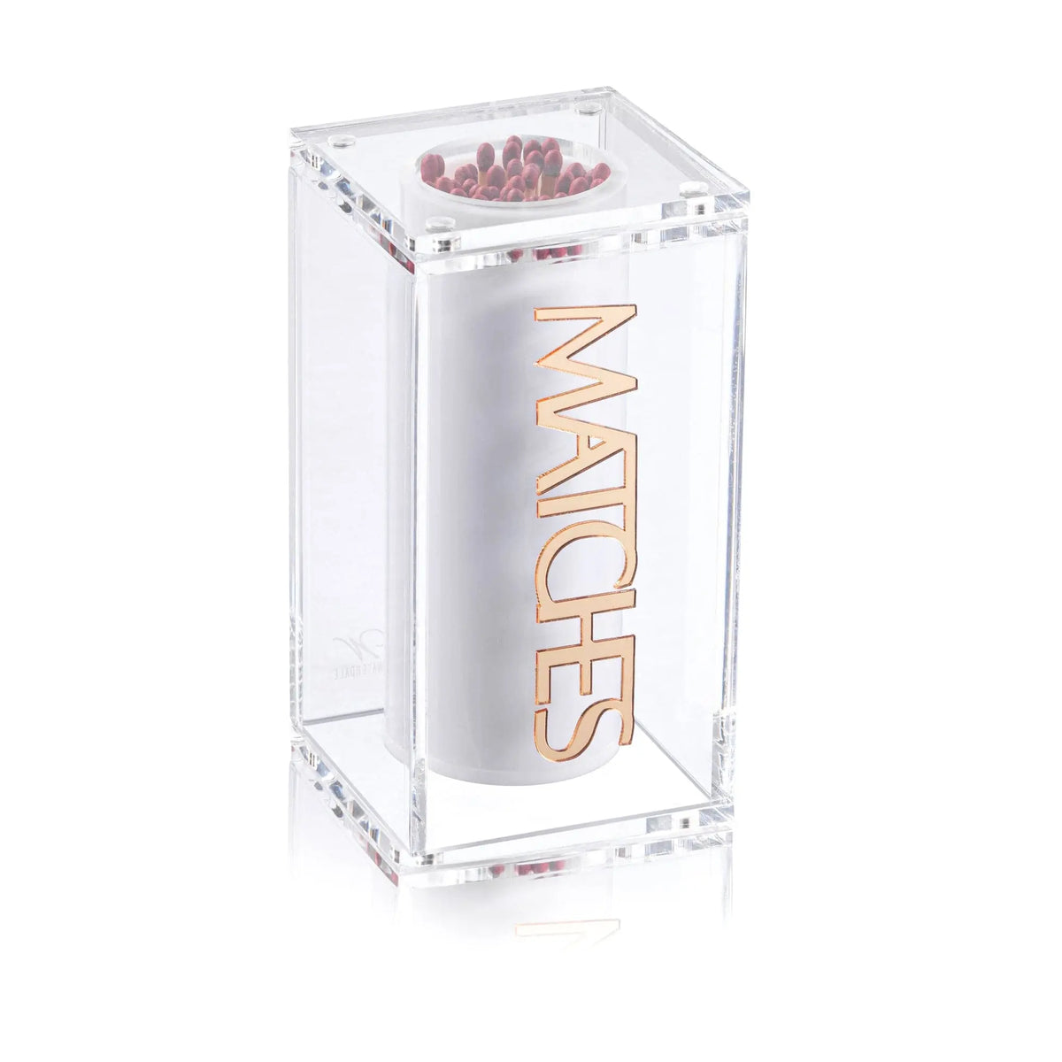 Lucite Match Jar - Suspended - Gold