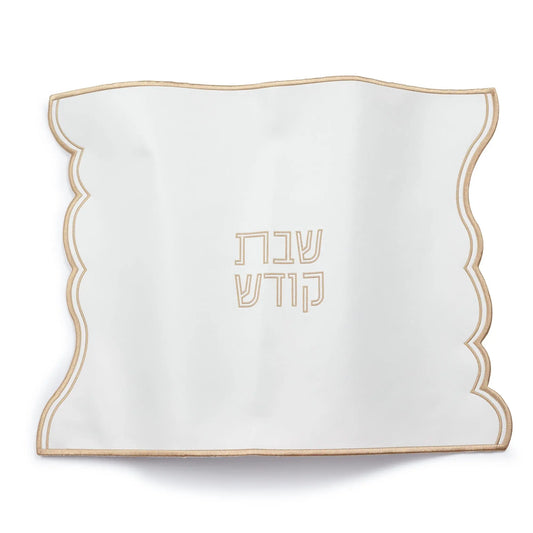 PU Leather Challah Cover - Gold [Waved Edge]